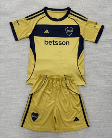 25-26 Kids Boca Juniors Away Kit Cheap Football Jersey Wholesale Yupoo