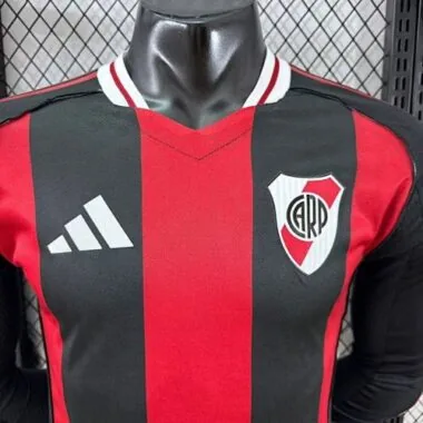 25-26 Player River Plate Away Long Sleeve Kit S-2XL Cheap Football Jersey Wholesale Yupoo