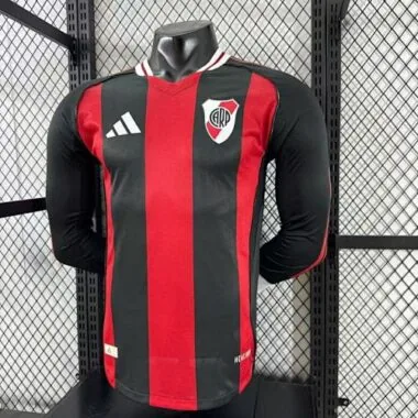 25-26 Player River Plate Away Long Sleeve Kit S-2XL Cheap Football Jersey Wholesale Yupoo