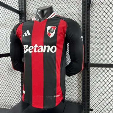 25-26 Player River Plate Away Long Sleeve Kit S-2XL Cheap Football Jersey Wholesale Yupoo