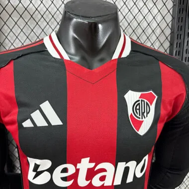 25-26 Player River Plate Away Long Sleeve Kit S-2XL Cheap Football Jersey Wholesale Yupoo