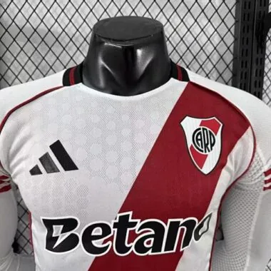 25-26 Player River Plate Home Long Sleeve Kit S-2XL Cheap Football Jersey Wholesale Yupoo