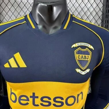 25-26 Boca Home Long Sleeve Kit Player Version Shirt Cheap Football Jersey Wholesale Yupoo