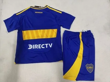 Camisolas de futebol infantil da Boca para casa, tamanhos 24-25, Yupoo