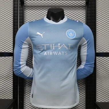 26-27 Player Manchester City Home Long Sleeve Kit S-3XL Cheap Football Jersey Wholesale Yupoo