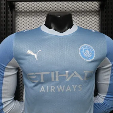 26-27 Player Manchester City Home Long Sleeve Kit S-3XL Cheap Football Jersey Wholesale Yupoo