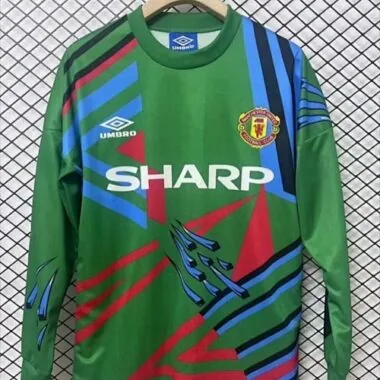 92-93 Retro Manchester United Goalkeeper Long Sleeve Kit Cheap Football Jersey Wholesale Yupoo