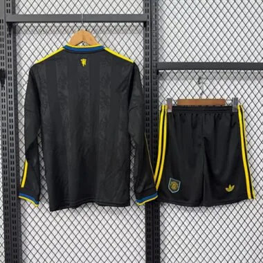 25-26 Kids Manchester United Third Away Long Sleeve Kit Cheap Football Jersey Wholesale Yupoo