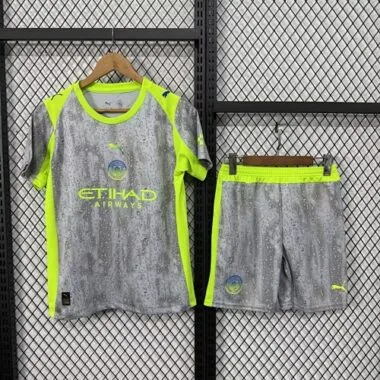 25-26 Manchester City Third Away Kid Kits Cheap Football Jersey Wholesale Yupoo