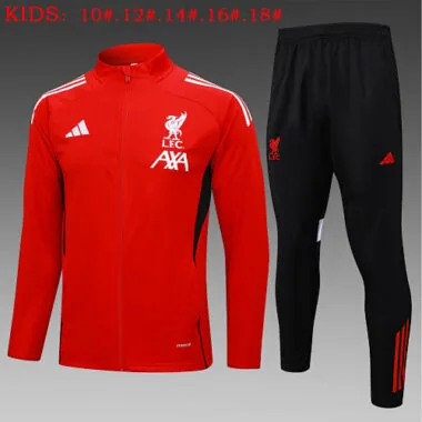 25-26 Kids Liverpool Training Kits Jacket Tracksuits Cheap Football Jersey Wholesale Yupoo