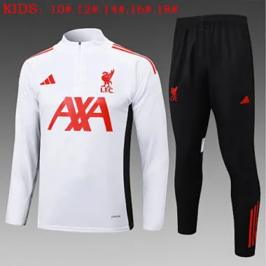 25-26 Kids Liverpool Training Kits Sweatshirt Tracksuits Cheap Football Jersey Wholesale Yupoo