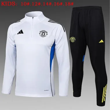 25-26 Kids Manchester United Training Kits Sweatshirt Tracksuits