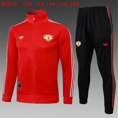 25-26 Kids Manchester United Training Kits Jacket Tracksuits