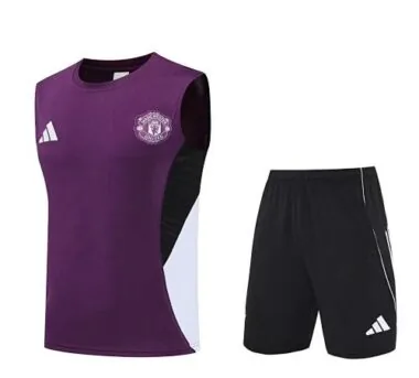 25-26 Manchester United Sleeveless Training Kits Football Tracksuits