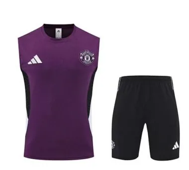 25-26 Manchester United Sleeveless Training Kits Football Tracksuits