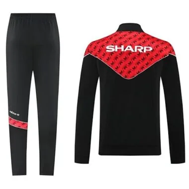 25-26 Manchester United Red&Black Football Tracksuits Long Jacket Suits
