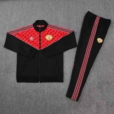 25-26 Manchester United Red&Black Football Tracksuits Long Jacket Suits