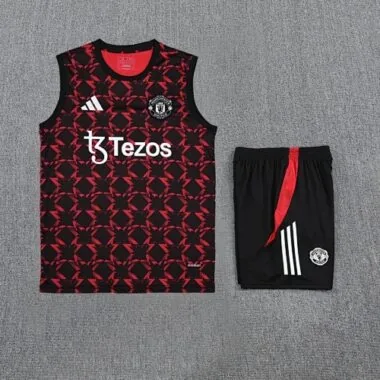 25-26 Manchester United Red Training Kits Vest Suits Cheap Football Jersey Wholesale Yupoo
