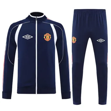 25-26 Manchester United Navy Tracksuit Long Jacket Suits Cheap Football Jersey Wholesale Yupoo