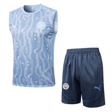25-26 Manchester City Light Blue Training Kits Vest Suits Cheap Football Jersey Wholesale Yupoo