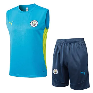 25-26 Manchester City Blue Training Kits Vest Suits Cheap Football Jersey Wholesale Yupoo