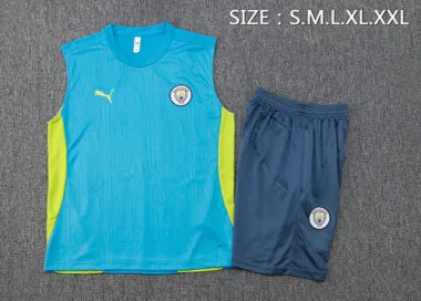 25-26 Manchester City Blue Training Kits Vest Suits Cheap Football Jersey Wholesale Yupoo
