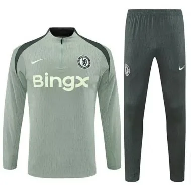 25-26 Chelsea Light Green Training Kits Long Football Tracksuits Cheap Jersey Wholesale Yupoo