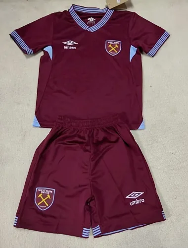 25-26 Kids West Ham United Home Kit Cheap Football Jersey Wholesale Yupoo