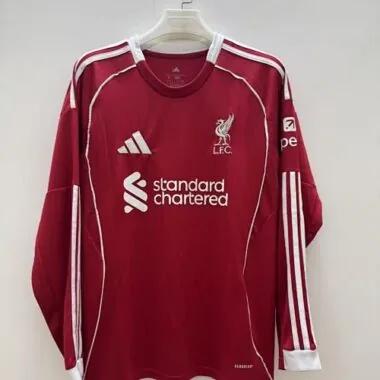 25-26 Liverpool Home Long Sleeve Kit Size S-4XL Cheap Football Jersey Wholesale Yupoo