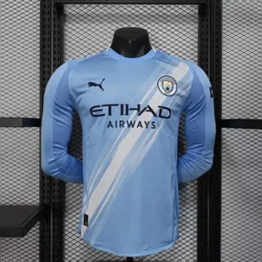 25-26 Players Manchester City Home Kit Long Sleeves Cheap Football Jersey Wholesale Yupoo