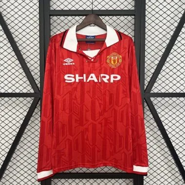 Retro 92-94 Long Sleeve Manchester United Home S-XXL Cheap Football Jersey Wholesale Yupoo