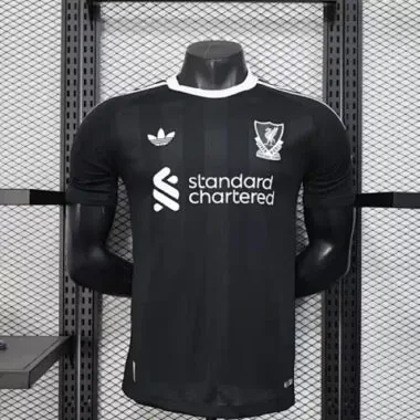 25-26 Players Liverpool Black Goalkeeper Kit Cheap Football Jersey Wholesale Yupoo