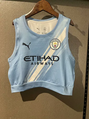 25-26 Manchester City Home Women#039;s Vest Cheap Football Jersey Wholesale Yupoo