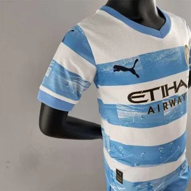 22-23 Manchester City limited edition bluewhite kids kit