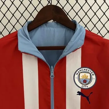23-24 Manchester City Reversible Windbreaker Red&Blue Double-Sides Jacket Soccer Jersey
