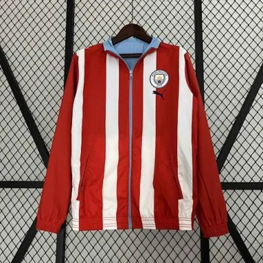 23-24 Manchester City Reversible Windbreaker Red&Blue Double-Sides Jacket Soccer Jersey