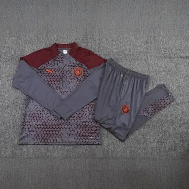 23-24 Manchester City Long Sleeve Kits Gray Training Suits