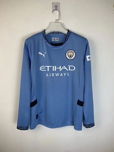 24-25 Manchester City Home Long Sleeve Yupoo Soccer Jerseys