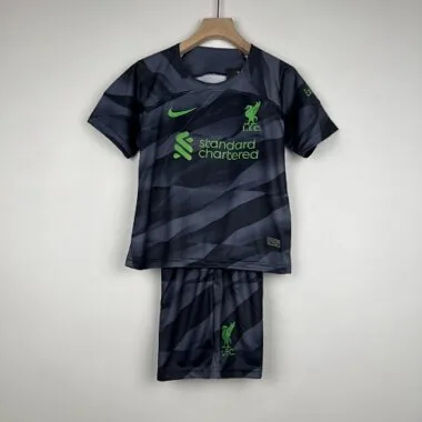 23-24 Kids Liverpool Goalkeeper Black Size16-28 Football Jersey Yupoo