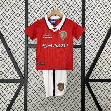 99-00 Manchester United Home Retro Kid Kits Youth Apparels