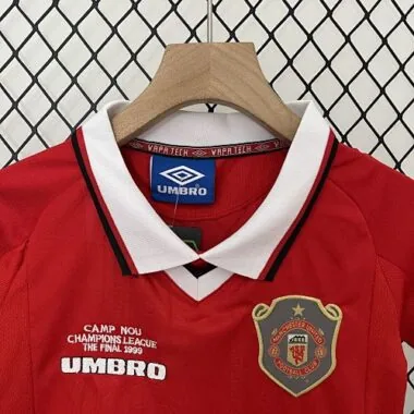 99-00 Manchester United Home Retro Kid Kits Youth Apparels