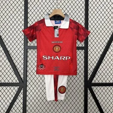 96-97 Manchester United Home Retro Kid Kits Youth Apparels