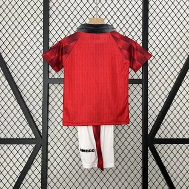 96-97 Manchester United Home Retro Kid Kits Youth Apparels