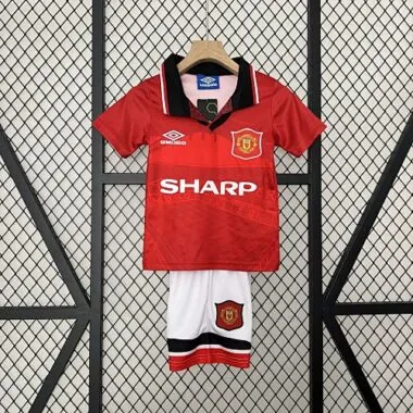 94-96 Manchester United Home Retro Kid Kits Youth Apparels