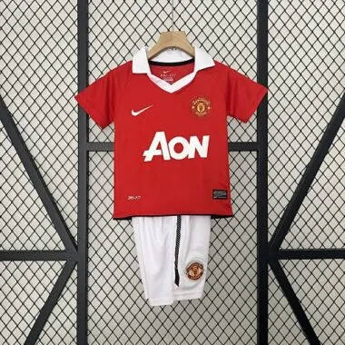 10-11 Manchester United Home Retro Kid Kits Youth Apparels