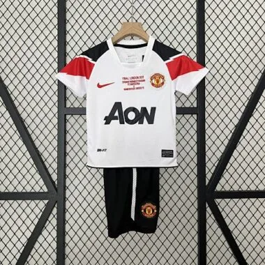 10-11 Manchester United Away Champions League Retro Kid Kits Youth Apparels