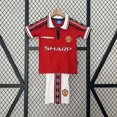 98-99 Manchester United Home Retro Kid Kits Children Sets