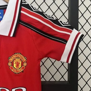 98-99 Manchester United Home Retro Kid Kits Children Sets