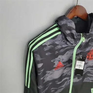 2021/22 Manchester United Black and Grey Camouflage Windbreaker