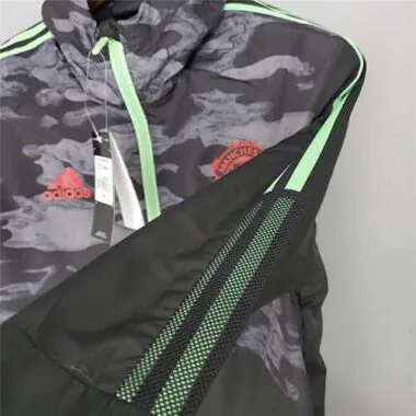 2021/22 Manchester United Black and Grey Camouflage Windbreaker